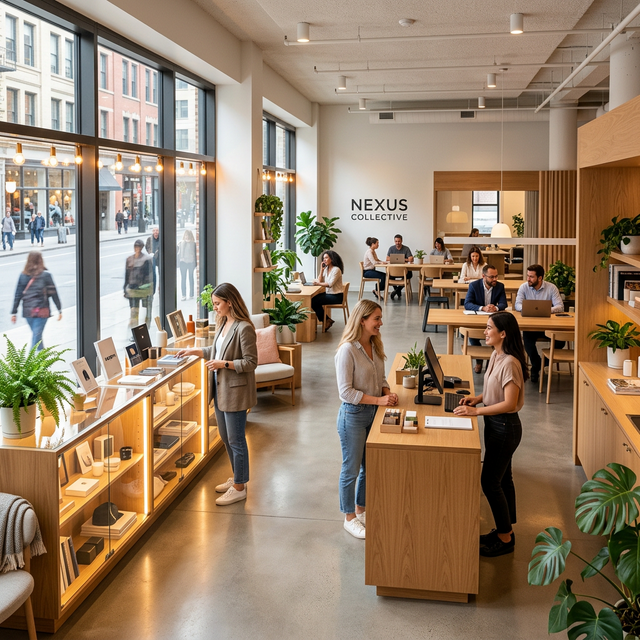 Estabelecimento comercial moderno representando empresa que obteve capital de giro via home equity